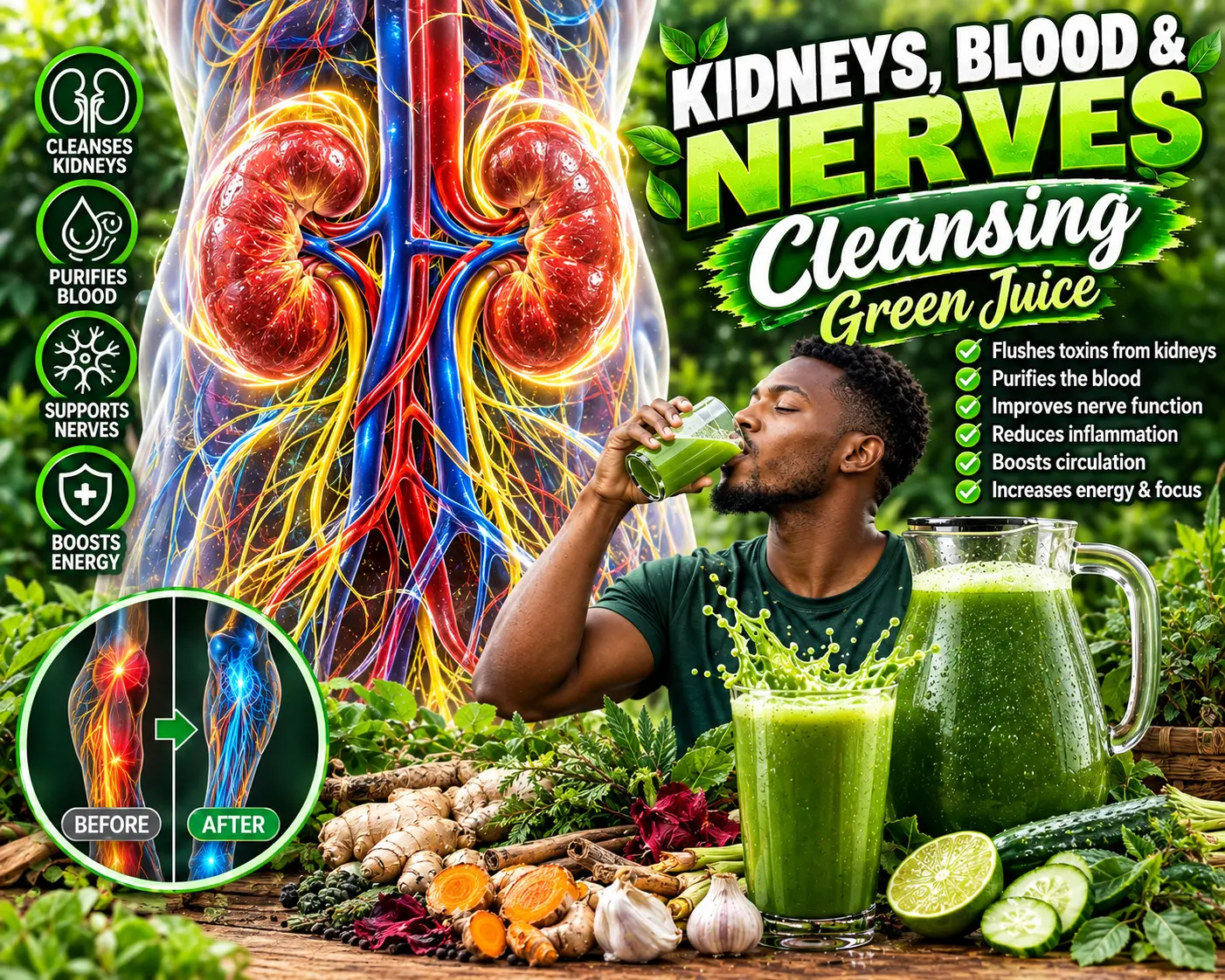 Kidneys, Blood & Nerves Cleansing Juice
